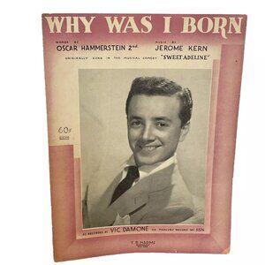 Why Was I Born Piano Sheet Music Vic Damone Cover 1929 T. B. Harms 317-4